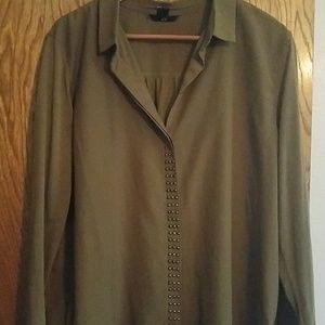 Dark green button down